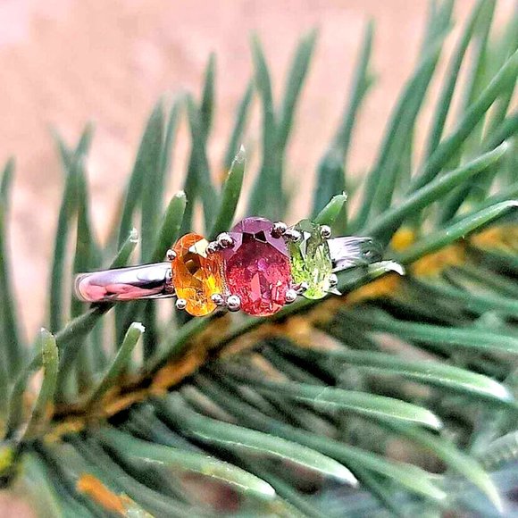 Nature Tourmalines Gemstone Windwill  925 Jewelry 4pcs Set - Picture 7 of 10